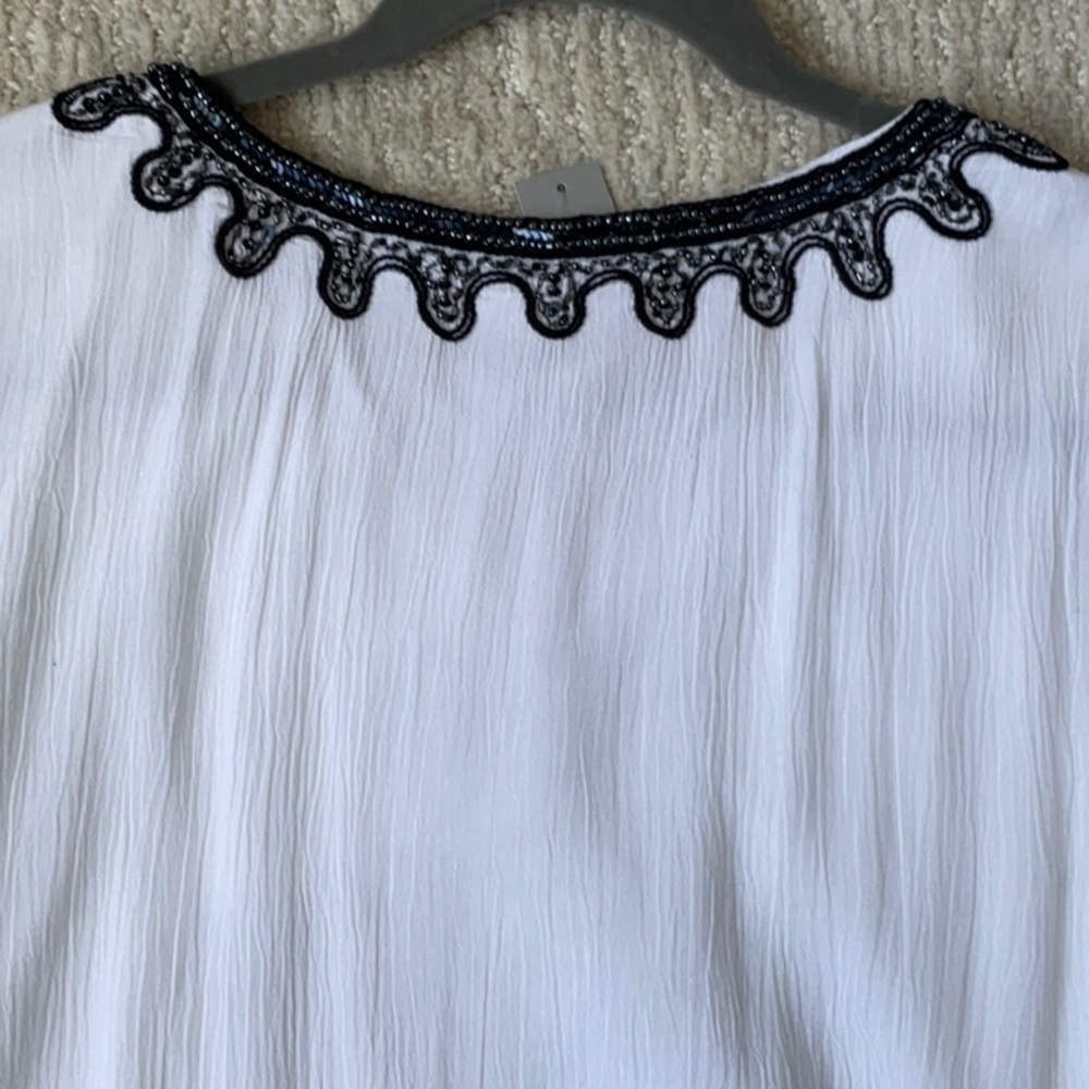 NWT Chico’s Embellished White Gauze Boho Tunic Size M - Picture 12 of 16